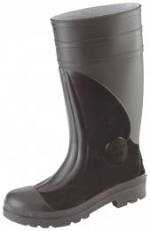 Botte de s&eacute;curit&eacute; en mati&egrave;re synth&eacute;tique THE WELLY pour chantiers. Tige: En mati&egrave;re synth&eacute;tique noire, r&eacute;sistante aux alcalis et acides, protection de la cheville int&eacute;gr&eacute;e, partie r&eacute;flectrice &agrave; l&rsquo;arri&egrave;re, doublure l&eacute;g&egrave;re en tricot, anti-glisseur de pantalons &agrave; l&rsquo;int&eacute;rieur, embout en acier, hauteur 38 cm