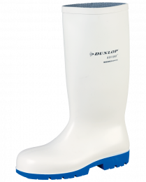 Botte professionnelle non-m&eacute;tallique en ACIFORT DUNLOP. Tige: En mati&egrave;re synth&eacute;tique ACIFORT blanche, r&eacute;sistante aux alcalis et acides, doublure l&eacute;g&egrave;re en tricot, hauteur 37 cm