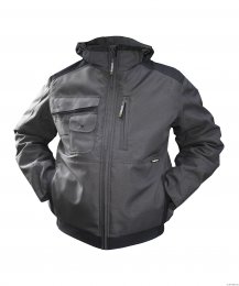Veste hiver en canvas, avec bande de serrage en bas, et manches pr&eacute;form&eacute;es