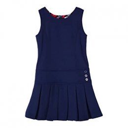 Robe scolaire pour fille, pliss&eacute;e, avec fermeture &eacute;clair