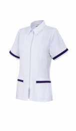 Veste semi-cintr&eacute;e, manches courtes, avec fermeture &eacute;clair centrale