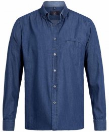 Coupe regular fit, col boutonn&eacute;, manches &agrave; retrousser